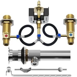 Upgraded Rough-In Valve with Drain Assembly,Compatible with Moen Widespread Bathroom Sink Faucets, Featuring, 1/2-Inch IPS Connections, S9000 Series, Brass ConstructionUpgraded version