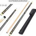 SUPERDIAMOND Pool Cue Stick Set Billiard Cue Sticks with Hard Case, 2-Pieces 58" Pool Table Sticks, 12.5 mm Tip Pool Queue,Pool Stick Set for Home Recreation, Billiards Clubs, Training