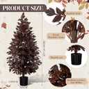 Giegxin 1 Pack 4ft Spring Artificial Tree, Faux Cimicifuga Tree, Artificial Plum Cimicifuga Stems Seeded Plants, Weather Resistant Spring Plant Decor for Porch, Mantel, Outdoor, Indoor