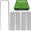 6 inch Garden Landscape Staples Galvanized Pins Lawn Stakes for Weed Barrier Ground Cover,U-Type Heavy Duty