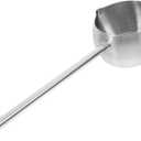 Luxshiny Stainless Steel Soup Ladle With Pour Spout Long Handle Water Ladle Oil Ladle for Kitchen Cooking Serving Soups and Drizzle Sauces Silver 280ml