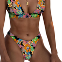 Bathing Suits for Women Deep V Neck Sexy Two Piece Bikini Sets for Women Thong Halter Cheeky Swimsuit M