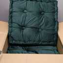 Square Floor Pillows, Large Floor Cushion for Adults Kids, Meditation Floor Pillow Seating Cushion with Shredded Memory Foam and Silk Wadding, 20"x20"x5" (Dark Green, 2 Pack)