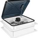 RV Roof Vent Fan — Powerful 1100 CFM Exhaust Fan, 6-Speed Brushless 12V Motor, 14×14" Black Lid RV Vent with Reversible Airflow for Smoke, Odor & Heat Removal (Black Lid)