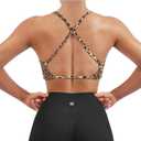 SUUKSESS Women 2 Piece Open Back Strappy Sports Bra Pack Twist V Neck Workout Crops
