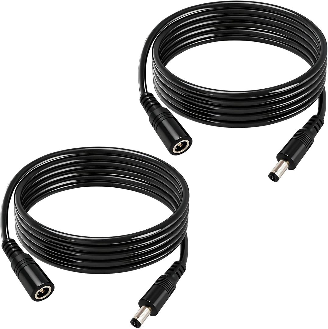 9.8FT 12V DC Power Extension Cable 5.5mmx2.5mm 18AWG Male to Female Extension Cable Barrel Connector for CCTV Surveillance Camera LED Light Bar Router Projector Printer 2PCS