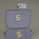 YOOLIFE Valentines Gifts for 3-13 Year Old Girls | Monogram Makeup Bag | Makeup Pouch | Stocking Stuffers for Girls | Birthday Gifts for Girls | Teen Girl Daughter Sister Gifts S (Blue)