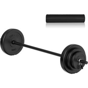 DERACY Barbell Weight Set, 43lbs Barbell Set Adjustable Olympic Weights, 6 Plates, 57.5 Inch Bar & Thick Foam Shoulder Pad, for Home Gym, Exercise, Lifting, Body Fitness, Workout to Build Muscle