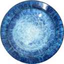 Elama Oceanus 16 Piece Round Shape Porcelain Double Bowl Dinnerware Set, Tableware Set, Table Setting- Service for 4 (Blue)
