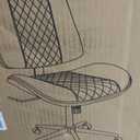 Home Office Chair No Arms with Wheels, Adjustable Height Small Desk Chair, PU Leather Mid Back 360 Swivel Computer Chair, Armless Modern Walnut Chair for Office, Reading Meeting Room(Beige), Mcm Style