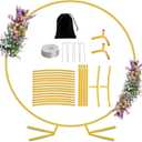 Nisoger Round Arch Stand 6.6FT Circle Balloon Arch Frame Circle Backdrop Stand Gold Round Arch With Storage Bag For Wedding Birthday Party Bridal Shower Anniversary Event Ceremony Decoration