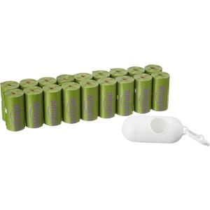 Amazon Basics Dog Poop Bags with Dispenser, 270 Count, Leakproof, Lavender Scented, Includes Leash Clip (15 Count (Pack of 18))