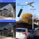 9500W Solar Street Lights Outdoor, 2PCS 40000mAh IP67 Waterproof Solar Security Flood Lights 7000K 450000LM Bright LED Beads Commercial Parking Light with Remote Control for Street, Court, Barn-Black