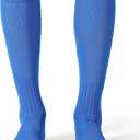 CS CELERSPORT 2/3 Pack Soccer Softball Baseball Socks for Youth Kids Adult Multi-Sport Compression Knee High Socks (Blue, L)
