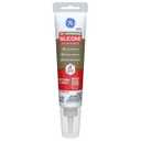 GE Advanced Silicone Caulk for Kitchen & Bathroom - 100% Waterproof Silicone Sealant, 5X Stronger Adhesion, Shrink & Crack Proof - 2.8 fl oz Tube, White, 1 Pack