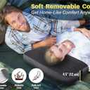 TREKOLOGY Camping Pillow - Large Inflatable (24"x15") for Home-Like Comfort, Portable & Ergonomic, Easy to Clean, Durable & Leak-Proof, Removable Strap for Secure Fit ALUFT Ultra (Grey)