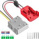 Azocek 18V to 12V Step Down Converter Compatible with Milwaukee 18V Battery Azocek Power Wheel Battery Adapter DC 12V 20A 240W Buck Converter Regulator with 30A Fuse & Wire Terminal
