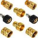 MINGOU Pressure Washer Quick Connect Kit, M22 to 3/8" Quick Connect, Pressure Washer Adapter Set, M22 14mm Quick Connect Swivel Fittings, 3/4" to Quick Release (Brass)