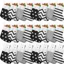 Realspring 24 Pcs Mini Christmas Stockings 6 Inches Black and Whit Small Stockings Christmas Dot Fireplace Hanging Decorations for Xmas Tree Fireplace Gift Present Filled