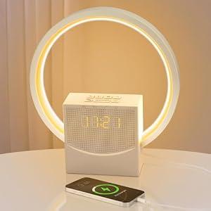 SLhoshipee Sunrise Alarm Clock with White Noise Machine, 10 Soothing Sounds, Wake Up Light with Sleep Timer, 4-Level Touch Night Light, USB Port, Digital Alarm Clocks for Bedroom Heavy Sleepers Adults