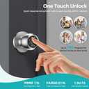 Fingerprint Smart Door Knob with Fingerprint & Keypad, App Controlled Biometric Keyless Entry Door Lock for Bedroom, Storage Room, ApartmentOffice, Hotel (Silver)-HL-8