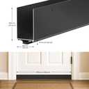 1-3/4'' x 36'' Aluminum Under Door Seal, Door Draft Stopper with Neoprene Rubber Insert, U-Shape Door Sweep to Block Cold Air, Dust, Pests, Rodent Proof for Interior/Exterior Doors (Black)