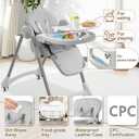 Highchairs for Babies and Toddlers, Foldable Baby High Chair with Wheels