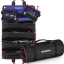 WORKPRO Roll Up Tool Bag, Tool Roll Up Bag with Detachable Tool Pouches, Heavy Duty Tool Bag Organizer with 6 Pockets, Tool Organizer for Mechanic, Electrician, Plumber and Carpenter (Black)