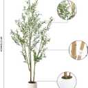 Olive Trees Artificial Indoor,Fake Olive Tree 6FT Tall 1Pack with White Planter Faux Silk Olive Tree for Home Living Room Office Decor Faux Artificial Plants Indoor with Fruit & Free Moss