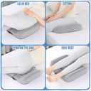 HOMBYS Memory Foam Bed Sore Cushions for Butt, Bedsore Pressure Relief Pillow for Sleeping and Sitting, Cushion for Bed Sores on Buttocks, T Shaped Opening Tailbone Pillow, Patent Pending, Light Grey