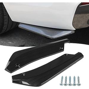 2 PCS Car Rear Bumper Guard Diffuser Splitter Front Bumper Lip Body Kit Vehicle Blade Rear Shovel, Side Fender Skirt Lip Splitter Guard Protector Universal Size for Most Cars (Carbon Fiber Black)