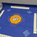 Mahjong Mat for Table 33''x33'', Non-Slip Mahjong Cloth Cover with Game Rules, Mahjong Tablecloth for Poker, Board Games Table Mat, Card Games, Tile Games, Dominoes (Blue)