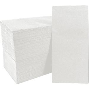 100 Pack Disposable Hand Towels for Bathroom, 12" x 17" White Napkins Linen-Feel Dinner Napkins, Paper Hand Towels for Bathroom Kitchen Party Wedding by GzfunTeng