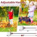 91Inch Adjustable Metal Leaf Rake, 18 Metal Tines Heavy Duty Leaves Rake for Lawns with 8-18" Expandable Head Long Handle Garden Rakes for Women Kids Leaves Yard Gardening Grass Outdoor Camping Debris