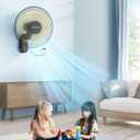 VAGKRI Wall Mount Fan, 16 Inch Wall Fans with 5 Blades, 5 Speeds, 8 Hour Timer, 90 Oscillating Quiet Fan with Remote for Home Office Bedroom Living Room Garage (Black)