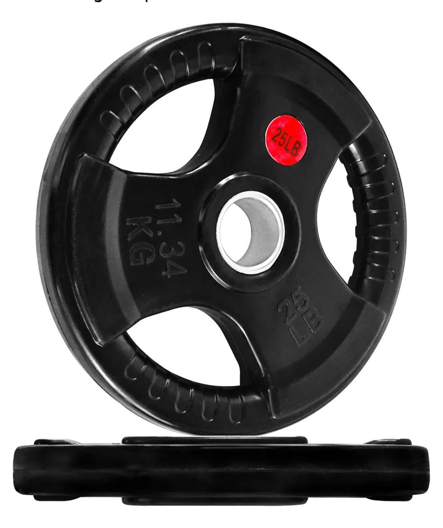 Fitvids Olympic 2-Inch Cast Iron Plate Weight Plate for Strength Training and Weightlifting, Rubber Coated Style, 25LB Pair