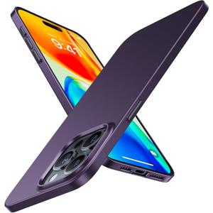 TORRAS Slim Fit Designed for iPhone 15 Pro Max Case 6.7 inch, UltraThin 15 Pro Max Case 2023, Lightweight Hard PC Cover Phone Cases for iPhone 15 Pro Max Phone Case Purple, OriginFit, Purple Titatanium