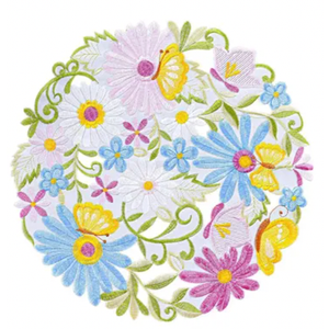 12 x  Spring Easter Flowery Placemats, Cutwork Embroidered Floral Flower Dresser Scarf for Home Kitchen Dining Tabletop Decoration 