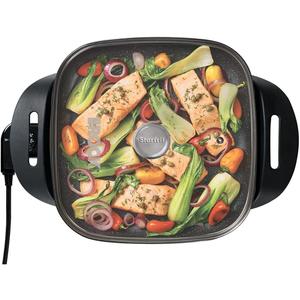 Starfrit The Rock Electric Skillet - 12" x 12" - Rock.Tec Non-Stick Cooking Surface - Tempered Glass Lid - 1200W