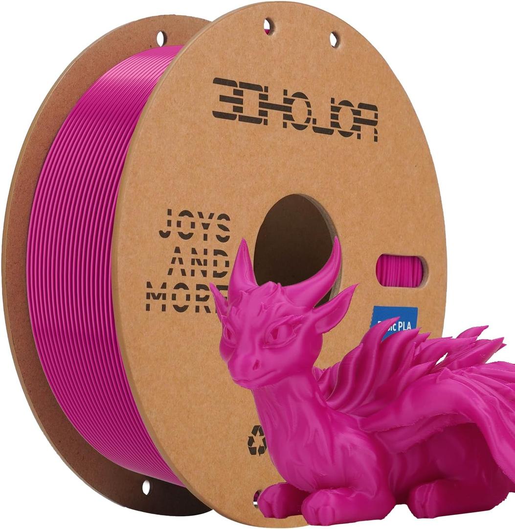 3D Printing Filament Basic PLA Filament 1.75mm 300mm/s 1kg Cardboard Spool Dimensional Accuracy +/- 0.03 mm Fit Most 3D FDM Printer-Purple (Basic-purple)