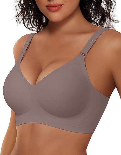 Vertvie Womens Wireless Bras No Underwire Push Up Bra Seamless Supportive Full Coverage Everyday Bras Regular and Plus Size XL