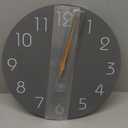 Mosewa Wall Clock 14 Inch Gray Battery Operated Silent Non Ticking Simple Modern Wood Clock Decorative for Bedroom Living Room Kitchen Home Office