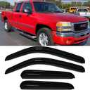Side Window Visors rain Guards Vent Deflectors for 99-06 Chevy Silverado & GMC Sierra 1500/2500/3500/2500HD Extended Cab,2007 Classic Body Vent Rain Guard Sun Shade Visors,Dark Smoke 94044