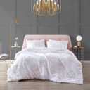 Betsey Johnson - King Duvet Cover Set, Reversible Cotton Bedding with Matching Shams, Chic Bedding Set (Rambling Rose White, King)