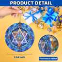 2 x Star of David Hanukkah Decorations Acrylic Ornament  Stained Glass Effect Decor, Menorah Ornament & Jewish Gifts for Tree, Indoor Hanukkah Decor, Thanksgiving Gifts