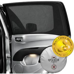 ML/Car Window Sun Shades (9 Sizes) for Large Cars & SUVs - Heat-Blocking Mesh Screens to Protect Back Seat from Sun, UV & Bugs, Cooler Travel for Kids, 2-Pack by Qualizzi