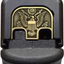Milspin CNC Milled 3D Engraved Slide Back Plate Compatible with Glock Gen 1-5 I 3 Dimensional I Made in USA I 3D Engraved (3D Great Seal, Brass, Models G17-G41, G45)