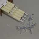 8pcs 0.78" x10" Plastic LED Ivory Flameless Window Candles with Sensors from Dusk to Dawn, Battery Operated Flickering Taper Warm Glow for Festival Decoration with Suction Cups