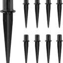 Metal Stakes Solar Lights Replacement Spike - Outdoor Ground Stake for Backyard Garden Lights Landscape Yard Pathway Patio Lamps 8 Pack - Fits 3/4" Poles (0.78" Actual), 5-3/8" Long