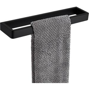 APLusee Matte Black Towel Bar, 304 Stainless Steel Towel Rack, Wall Mounted